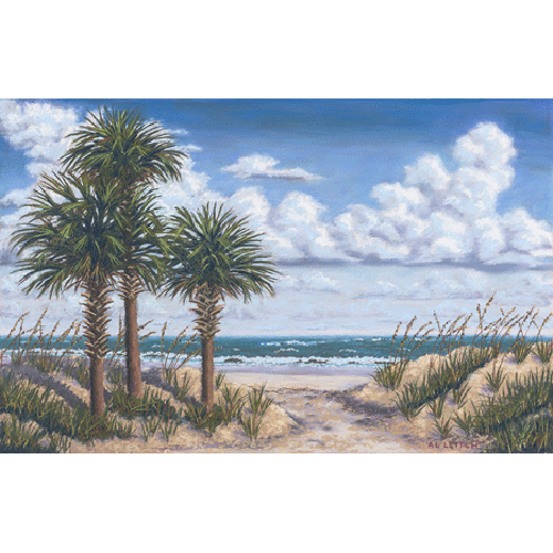 Beach Palmettos by Al Leitch